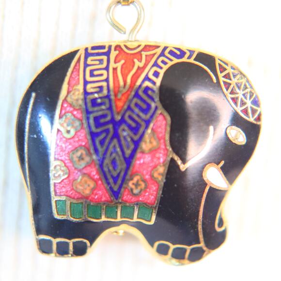 Unbranded Jewelry - 🖤Vintage Cloisonne Pendant Colorful Asian Elephant
